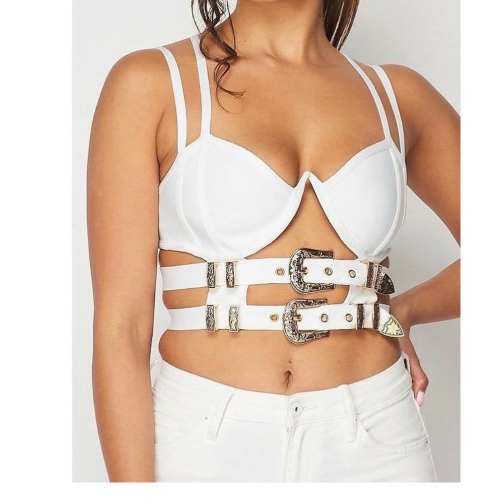 White Double Belt Jumpsuit